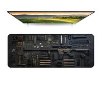 Cool Military Weapon Build Weapon Parts Display Large Gaming Mouse Pad,Desk Mat for Keyboard and Mousepad, Multi-Size for Laptop & Desktop Use (A,15.75 * 35.4in)