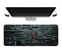 Cool Military Weapon Build Weapon Parts Display Large Gaming Mouse Pad, Military Parts Mouse Pad, with Non-Slip Rubber, for Laptop & Desktop Use (Style C,40 × 90 cm)