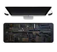 Cool Military Weapon Build Weapon Parts Display Large Gaming Mouse Pad, Military Parts Mouse Pad, with Non-Slip Rubber, for Laptop & Desktop Use (Style B,30 × 60 cm)