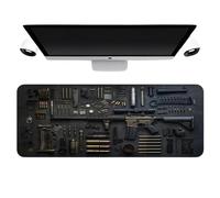 Cool Military Weapon Build Weapon Parts Display Large Gaming Mouse Pad, Military Weapon Parts Design XXL Gaming Mouse Pad, for Laptop & Desktop Use with Non-Slip Rubber (3#,15.7 * 35.4 Inches)