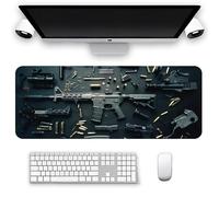 Cool Military Weapon Build Weapon Parts Display Large Gaming Mouse Pad, Military Weapon Parts Design for Laptop & Desktop Use (Style B Thick 3 mm,11.8 * 23.6inch)