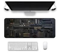 Cool Military Weapon Build Weapon Parts Display Large Gaming Mouse Pad, Military Weapon Parts Design for Laptop & Desktop Use (Style C Thick 2 mm,15.7 * 35.4inch)