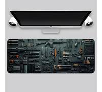 Cool Military Weapon Build Weapon Parts Display Large Gaming Mouse Pad, Military Weapon Parts Design, for Laptop and Desktop Use (3mm H,15.7 * 35.4 in)