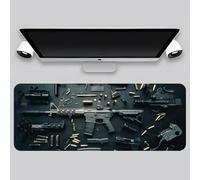 Cool Military Weapon Build Weapon Parts Display Large Gaming Mouse Pad, Military Weapon Parts Design, for Laptop and Desktop Use (2mm F,15.7 * 35.4 in)