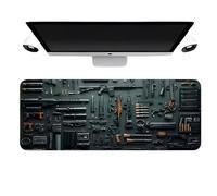 Cool Military Weapon Build Weapon Parts Display Large Gaming Mouse Pad, Military Weapon Parts Design XXL Gaming Mouse Pad, for Laptop & Desktop Use with Non-Slip Rubber (2#,11.8 * 31.5 Inches)