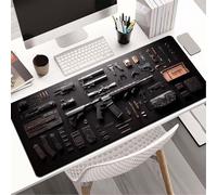Cool Military Weapon Build Weapon Parts Display Large Gaming Mouse Pad, Military Weapon Parts Design, for Laptop and Desktop Use (3mm A,15.7 * 35.4 in)