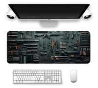 Cool Military Weapon Build Weapon Parts Display Large Gaming Mouse Pad, Non-Slip Long Extended Large Gaming Mouse Pad with Stitched Edges, Multi-Size for Laptop & Desktop Use (#2,11.8 × 31.5 in)