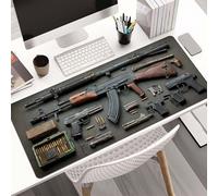 Cool Military Weapon Build Weapon Parts Display Large Gaming Mouse Pad, Non-Slip Long Extended Large Gaming Mouse Pad with Stitched Edges, Multi-Size for Laptop & Desktop Use (#5,15.7 × 31.5 in)