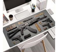 Cool Military Weapon Build Weapon Parts Display Large Gaming Mouse Pad, Non-Slip Long Extended Large Gaming Mouse Pad with Stitched Edges, Multi-Size for Laptop & Desktop Use (#6,11.8 × 23.6 in)