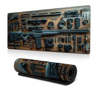 Cool Military Weapon Build Weapon Parts Display Large Gaming Mouse Pad, Stylish Desk Protector, Military Mouse Pad for Laptop & Desktop Use, Computer Office Supplies Accessories (G,11.8 * 31.5 in)