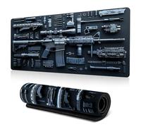 Cool Military Weapon Build Weapon Parts Display Large Gaming Mouse Pad, Stylish Desk Protector, Military Mouse Pad for Laptop & Desktop Use, Computer Office Supplies Accessories (E,11.8 * 31.5 in)