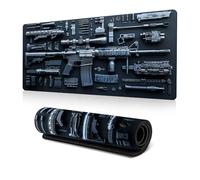 Cool Military Weapon Build Weapon Parts Display Large Gaming Mouse Pad, Stylish Desk Protector with Non-Slip Rubber, Military Weapon Parts Design XXL Gaming Mouse Pad (#08,31.4 * 11.8 In)
