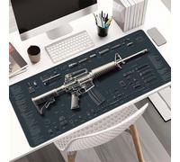 Cool Military Weapon Build Weapon Parts Display Large Gaming Mouse Pad, Stylish Desk Protector with Non-Slip Rubber, Non-Slip Long Extended Large Gaming Mouse Pad (#10,15.7 * 35.4 in (40 * 90 cm))