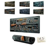 Cool Military Weapon Build Weapon Parts Display Large Gaming Mouse Pad,Stylish Desk Protector with Non-Slip Rubber,Computer Office Supplies Accessories For Table Decor (1,3MM*300 * 800)