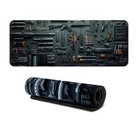 Cool Military Weapon Build Weapon Parts Display Large Gaming Mouse Pad, Stylish Desk Protector with Non-Slip Rubber, Military Weapon Parts Design XXL Gaming Mouse Pad (#03,35.4 * 15.7 In)