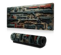 Cool Military Weapon Build Weapon Parts Display Large Gaming Mouse Pad, Stylish Desk Protector with Non-Slip Rubber, Military Weapon Parts Design XXL Gaming Mouse Pad (#07,35.4 * 15.7 In)