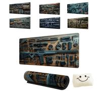 Cool Military Weapon Build Weapon Parts Display Large Gaming Mouse Pad,Stylish Desk Protector with Non-Slip Rubber,Computer Office Supplies Accessories For Table Decor (5,3MM*300 * 800)