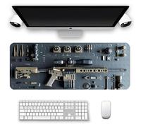 Cool Military Weapon Build Weapon Parts Display Large Gaming Mouse Pad, Stylish Desk Protector with Non-Slip Rubber, Non-Slip Long Extended Large Gaming Mouse Pad (#1,11.8 * 31.5 in(30 * 80 cm))