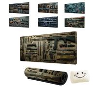 Cool Military Weapon Build Weapon Parts Display Large Gaming Mouse Pad,Stylish Desk Protector with Non-Slip Rubber,Computer Office Supplies Accessories For Table Decor (3,2MM*300 * 800)