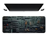 Cool Military Weapon Build Weapon Parts Display Large Gaming Mouse Pad, Weapon Gaming Mouse Pad, Stylish Desk Protector, Multi-Size for Laptop & Desktop Use (#2,11.8 × 23.6 Inches)