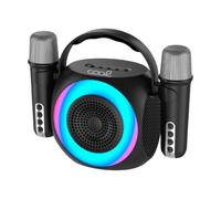 Cool Mini Karaoke Party Altavoz Bluetooth Portátil 6W + 2 Micrófonos Negro