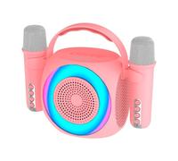 Cool Mini Karaoke Party Altavoz Bluetooth Portátil 6W + 2 Micrófonos Rosa