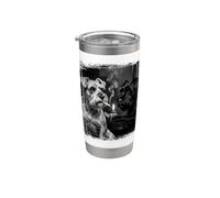 Cool miniatura Schnauzer perros fumando encendedor Grunge Art Vaso térmico de acero inoxidable de doble pared