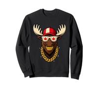 Cool Moose Vibes - Funny Canada Day Maple Leaf Flag Tee Sudadera