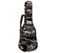 Cool Motorcycle 26 - Bolsa para guitarra acústica con 2 bolsillos, correa ajustable para el hombro y colgador trasero, adecuada para guitarras eléctricas, bajos y guitarras clásicas, Cool Motorcycle,