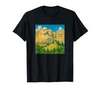 Cool Mount Rushmore National Memorial USA Presedents Cartoon Camiseta