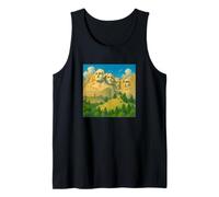 Cool Mount Rushmore National Memorial USA Presedents Cartoon Camiseta sin Mangas