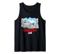 Cool Mount Rushmore National Memorial USA Presedents Cartoon Camiseta sin Mangas