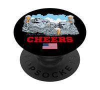 Cool Mount Rushmore National Memorial USA Presedents Cartoon PopSockets PopGrip Adhesivo