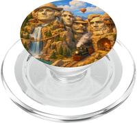 Cool Mount Rushmore National Memorial USA Presedents Cartoon PopSockets PopGrip para MagSafe