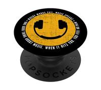 Cool Music Smile Face Emotional Spirit Illustration Graphic PopSockets PopGrip Adhesivo