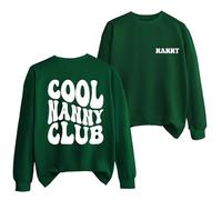 Cool Nanny Club Sweatshirt For Women Grandma Long Sleeve Crew Neck Shirt Funny Letter Print Graphic Pullover Top