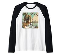Cool Nantes Busca Elefantes y Amantes de la Ciudad Camiseta Manga Raglan