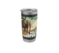 Cool Nantes busca elefantes y amantes de la ciudad Vaso térmico de acero inoxidable de doble pared