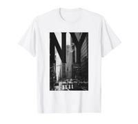 Cool New York City Abstract Skyline, Black & White New York Camiseta gráfica económica, Hombre, Blanco, S