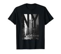 Cool New York City Abstract Skyline, Black & White New York Camiseta gráfica económica, Hombre, Negro, XL