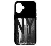 Cool New York City Abstract Skyline, Black & White New York Carcasa para iPhone 16