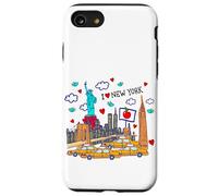 Cool New York City Sketch Drawing Novelty Graphic Designs Carcasa para iPhone SE (2020) / 7/8