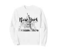 Cool New York City Statue of Liberty Skyline Sketch Drawing Sudadera
