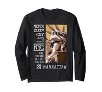 Cool New York City Statue of Liberty T-Shirt, New York City Manga Larga