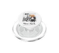 Cool New York City Teddy Bear Illustration Graphic Designs PopSockets PopGrip para MagSafe