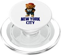 Cool New York City Teddy Bear Illustration Graphic Designs PopSockets PopGrip para MagSafe