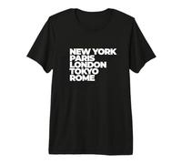 Cool New York Paris London Tokyo Rome Illustration Graphic Camiseta Premium
