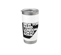 Cool New York Paris London Tokyo Rome Illustration Graphic Vaso térmico de acero inoxidable de doble pared
