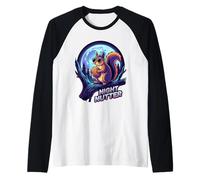 Cool Night Nutter Squirrel con Gafas de Sol bajo la luz de la Luna Camiseta Manga Raglan