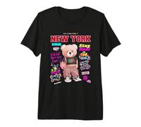 Cool NYC Teddy Bear Girl Boss Illustration Graphic Designs Camiseta Premium